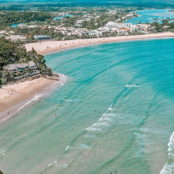 Noosa and Sunshine Coast Premium ebike and bike hire with By Earth and Ocean looking over Noosa Main Beach